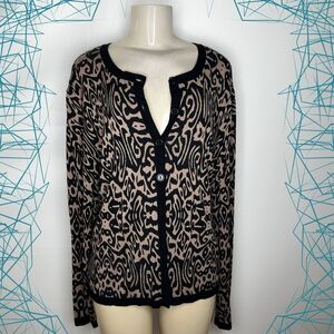Carolyn Taylor Leopard Print Cardigan, Size L